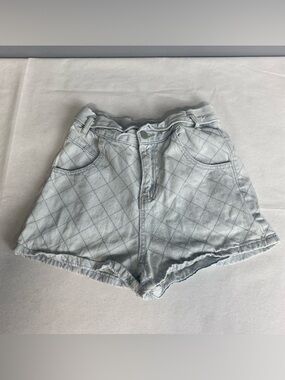 Cloud Ten Women’s Denim Shorts Sz Small High Waist Diamond Pattern Festival